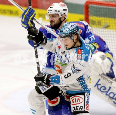 EBEL. Eishockey Bundesliga. EC VSV gegen EHC LIWEST Linz. Scott Hotham,  (VSV), Danny Irmen (Linz). Villach, am 8.3.2013.
Foto: Kuess 


---
pressefotos, pressefotografie, kuess, qs, qspictures, sport, bild, bilder, bilddatenbank