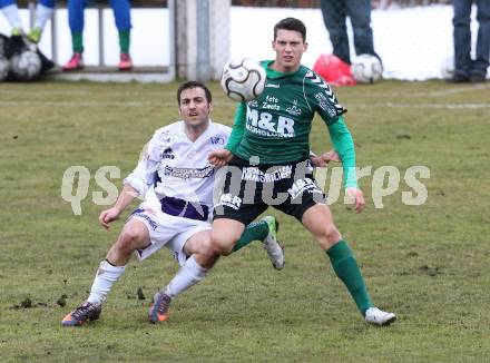 Fussball Regionalliga. SAK gegen Feldkirchen SV. Helmut Koenig, (SAK), Michel Micossi  (Feldkirchen). Klagenfurt, 9.3.2013.
Foto: Kuess
---
pressefotos, pressefotografie, kuess, qs, qspictures, sport, bild, bilder, bilddatenbank