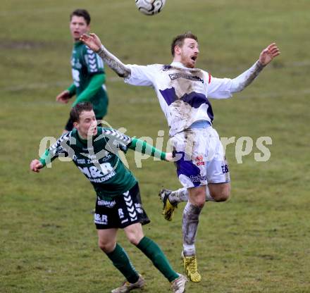 Fussball Regionalliga. SAK gegen Feldkirchen SV.  Darijo Biscan, (SAK), Marco Huber  (Feldkirchen). Klagenfurt, 9.3.2013.
Foto: Kuess
---
pressefotos, pressefotografie, kuess, qs, qspictures, sport, bild, bilder, bilddatenbank