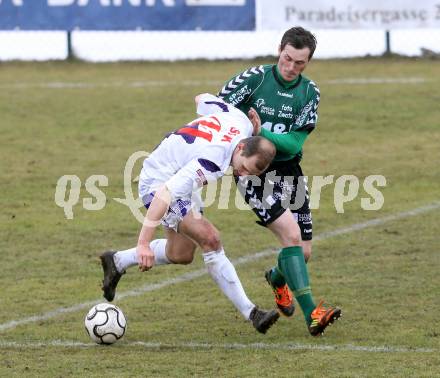 Fussball Regionalliga. SAK gegen Feldkirchen SV. Christian Dlopst, (SAK), Mario Antunovic (Feldkirchen). Klagenfurt, 9.3.2013.
Foto: Kuess
---
pressefotos, pressefotografie, kuess, qs, qspictures, sport, bild, bilder, bilddatenbank