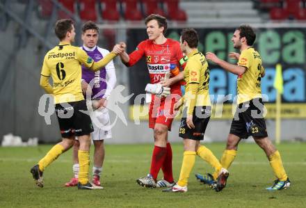 Fussball Regionalliga. SK Austria Klagenfurt gegen Allerheiligen.Jubel Allerheiligen. Klagenfurt, 12.3.2013
Foto: Kuess

---
pressefotos, pressefotografie, kuess, qs, qspictures, sport, bild, bilder, bilddatenbank