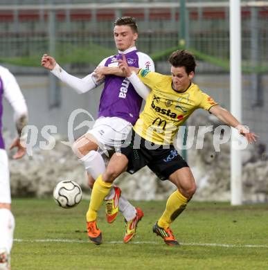 Fussball Regionalliga. SK Austria Klagenfurt gegen Allerheiligen. Michael Tschemernjak,  (Klagenfurt), Dominik Noest (Allerheiligen). Klagenfurt, 12.3.2013
Foto: Kuess

---
pressefotos, pressefotografie, kuess, qs, qspictures, sport, bild, bilder, bilddatenbank