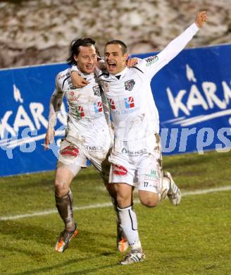 Fussball. Bundesliga. RZ Pellets WAC gegen SV Mattersburg.  Torjubel Dario Baldauf, Nenad Jovanovic  (WAC). Wolfsberg, 13.3.2013.
Foto: Kuess

---
pressefotos, pressefotografie, kuess, qs, qspictures, sport, bild, bilder, bilddatenbank