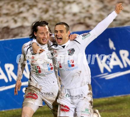 Fussball. Bundesliga. RZ Pellets WAC gegen SV Mattersburg. Torjubel Dario Baldauf, Nenad Jovanovic   (WAC). Wolfsberg, 13.3.2013.
Foto: Kuess

---
pressefotos, pressefotografie, kuess, qs, qspictures, sport, bild, bilder, bilddatenbank