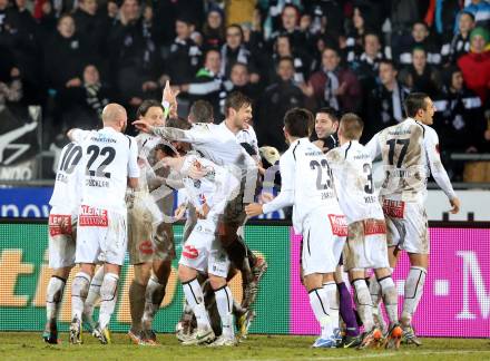 Fussball. Bundesliga. RZ Pellets WAC gegen SV Mattersburg.  Jubel WAC. Wolfsberg, 13.3.2013.
Foto: Kuess

---
pressefotos, pressefotografie, kuess, qs, qspictures, sport, bild, bilder, bilddatenbank