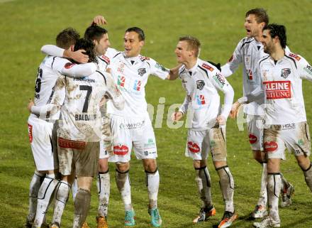 Fussball. Bundesliga. RZ Pellets WAC gegen SV Mattersburg.  Torjubel WAC. Wolfsberg, 13.3.2013.
Foto: Kuess

---
pressefotos, pressefotografie, kuess, qs, qspictures, sport, bild, bilder, bilddatenbank