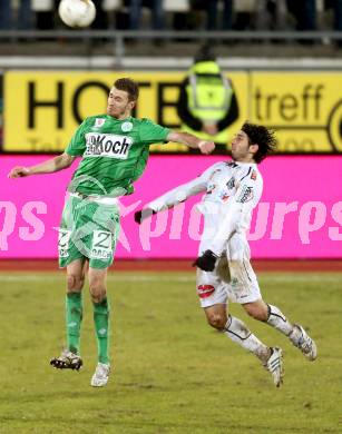 Fussball. Bundesliga. RZ Pellets WAC gegen SV Mattersburg.  Michele Polverino,  (WAC),  Florin Lovin  (Mattersburg). Wolfsberg, 13.3.2013.
Foto: Kuess

---
pressefotos, pressefotografie, kuess, qs, qspictures, sport, bild, bilder, bilddatenbank