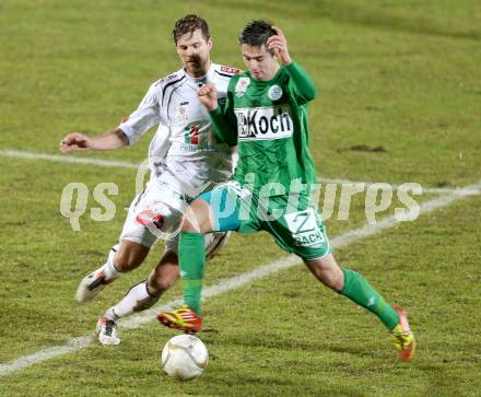 Fussball. Bundesliga. RZ Pellets WAC gegen SV Mattersburg.  Boris HUettenbrenner,  (WAC),Marvin Potzmann  (Mattersburg). Wolfsberg, 13.3.2013.
Foto: Kuess

---
pressefotos, pressefotografie, kuess, qs, qspictures, sport, bild, bilder, bilddatenbank