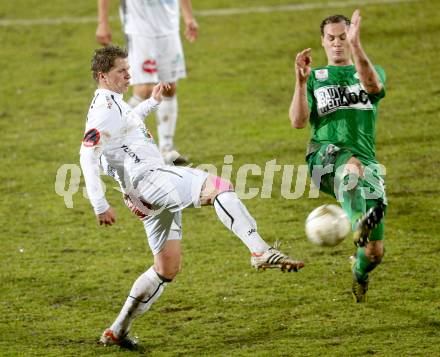 Fussball. Bundesliga. RZ Pellets WAC gegen SV Mattersburg.   Christian Thonhofer, (WAC), Patrick Buerger  (Mattersburg). Wolfsberg, 13.3.2013.
Foto: Kuess

---
pressefotos, pressefotografie, kuess, qs, qspictures, sport, bild, bilder, bilddatenbank