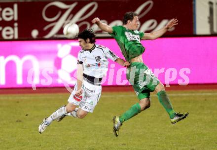 Fussball. Bundesliga. RZ Pellets WAC gegen SV Mattersburg.  Michele Polverino,  (WAC),  Patrick Buerger  (Mattersburg). Wolfsberg, 13.3.2013.
Foto: Kuess

---
pressefotos, pressefotografie, kuess, qs, qspictures, sport, bild, bilder, bilddatenbank