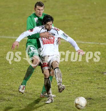 Fussball. Bundesliga. RZ Pellets WAC gegen SV Mattersburg.  Jacobo,  (WAC),  Alois Hoeller  (Mattersburg). Wolfsberg, 13.3.2013.
Foto: Kuess

---
pressefotos, pressefotografie, kuess, qs, qspictures, sport, bild, bilder, bilddatenbank