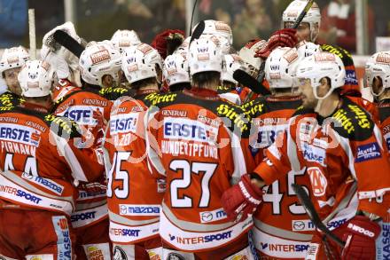 EBEL. Eishockey Bundesliga. EC KAC gegen EHC Liwest Black Wings Linz.  Torjubel  (KAC). Klagenfurt, am 15.3.2013.
Foto: Kuess 


---
pressefotos, pressefotografie, kuess, qs, qspictures, sport, bild, bilder, bilddatenbank