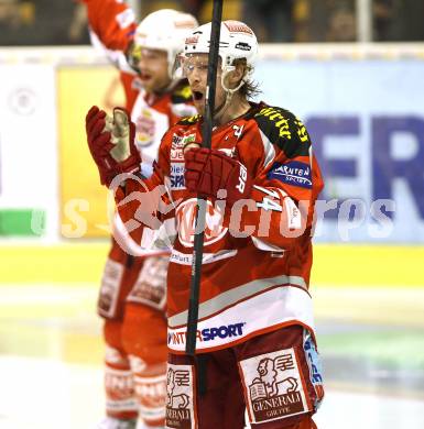 EBEL. Eishockey Bundesliga. EC KAC gegen EHC Liwest Black Wings Linz.  Torjubel Jamie Lundmark (KAC)). Klagenfurt, am 15.3.2013.
Foto: Kuess 


---
pressefotos, pressefotografie, kuess, qs, qspictures, sport, bild, bilder, bilddatenbank