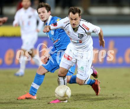 Fussball. Bundesliga. RZ Pellets WAC gegen SC Wiener Neustadt.  Michael Liendl,  (WAC), Christoph Martschinko  (Wiener Neustadt). Wolfsberg, 16.3.2013.
Foto: Kuess

---
pressefotos, pressefotografie, kuess, qs, qspictures, sport, bild, bilder, bilddatenbank