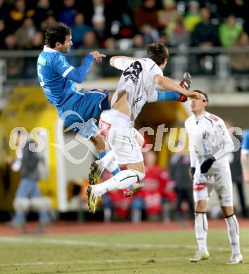 Fussball. Bundesliga. RZ Pellets WAC gegen SC Wiener Neustadt.  Mihret Topcagic,  (WAC), Peter Hlinka  (Wiener Neustadt). Wolfsberg, 16.3.2013.
Foto: Kuess

---
pressefotos, pressefotografie, kuess, qs, qspictures, sport, bild, bilder, bilddatenbank