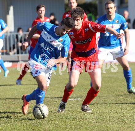 Fussball. Regionalliga Mitte. VSV gegen SAK. Ebner Sandro Michael (VSV), Lenosek Martin (SAK). Villach, 16.3.2013.
Foto: Kuess
---
pressefotos, pressefotografie, kuess, qs, qspictures, sport, bild, bilder, bilddatenbank