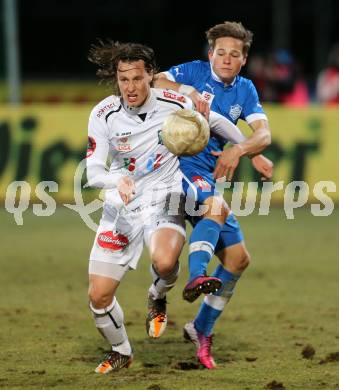 Fussball. Bundesliga. RZ Pellets WAC gegen SC Wiener Neustadt. Dario Baldauf,   (WAC), Stefan Rakowitz  (Wiener Neustadt). Wolfsberg, 16.3.2013.
Foto: Kuess

---
pressefotos, pressefotografie, kuess, qs, qspictures, sport, bild, bilder, bilddatenbank