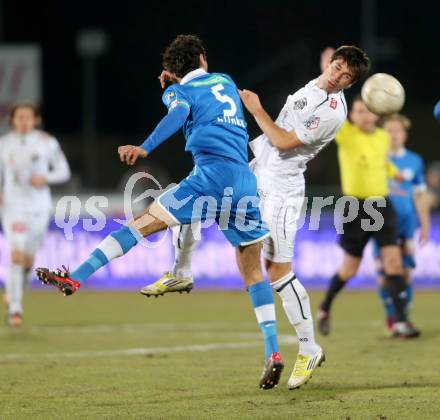 Fussball. Bundesliga. RZ Pellets WAC gegen SC Wiener Neustadt.  Mihret Topcagic,  (WAC), Peter Hlinka  (Wiener Neustadt). Wolfsberg, 16.3.2013.
Foto: Kuess

---
pressefotos, pressefotografie, kuess, qs, qspictures, sport, bild, bilder, bilddatenbank