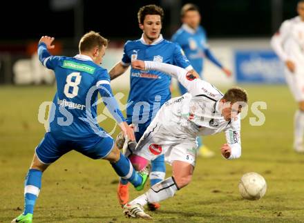 Fussball. Bundesliga. RZ Pellets WAC gegen SC Wiener Neustadt.  Christian Thonhofer,  (WAC), Dominik Hofbauer  (Wiener Neustadt). Wolfsberg, 16.3.2013.
Foto: Kuess

---
pressefotos, pressefotografie, kuess, qs, qspictures, sport, bild, bilder, bilddatenbank