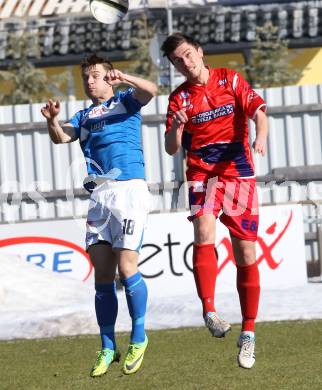 Fussball. Regionalliga Mitte. VSV gegen SAK. Pirker Daniel (VSV), Aleksic Darjan (SAK). Villach, 16.3.2013.
Foto: Kuess
---
pressefotos, pressefotografie, kuess, qs, qspictures, sport, bild, bilder, bilddatenbank