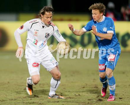 Fussball. Bundesliga. RZ Pellets WAC gegen SC Wiener Neustadt.  Dario Baldauf,  (WAC), Stefan Rakowitz  (Wiener Neustadt). Wolfsberg, 16.3.2013.
Foto: Kuess

---
pressefotos, pressefotografie, kuess, qs, qspictures, sport, bild, bilder, bilddatenbank