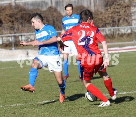 Fussball. Regionalliga Mitte. VSV gegen SAK. Ebner Sandro Michael (VSV), Lenosek Martin (SAK). Villach, 16.3.2013.
Foto: Kuess
---
pressefotos, pressefotografie, kuess, qs, qspictures, sport, bild, bilder, bilddatenbank