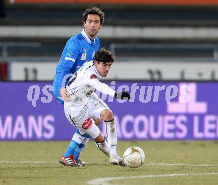 Fussball. Bundesliga. RZ Pellets WAC gegen SC Wiener Neustadt. David De Paula,  (WAC), Peter Hlinka  (Wiener Neustadt). Wolfsberg, 16.3.2013.
Foto: Kuess

---
pressefotos, pressefotografie, kuess, qs, qspictures, sport, bild, bilder, bilddatenbank