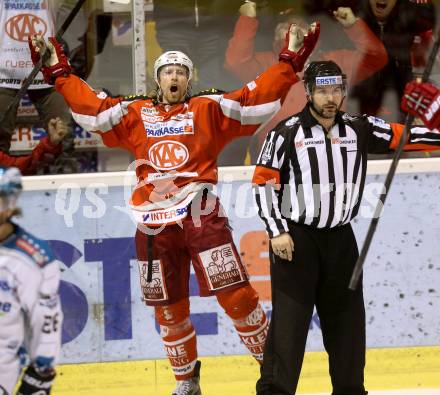 EBEL. Eishockey Bundesliga. EC KAC gegen EHC Liwest Black Wings Linz.  Torjubel Jamie Lundmark (KAC). Klagenfurt, am 19.3.2013.
Foto: Kuess 


---
pressefotos, pressefotografie, kuess, qs, qspictures, sport, bild, bilder, bilddatenbank