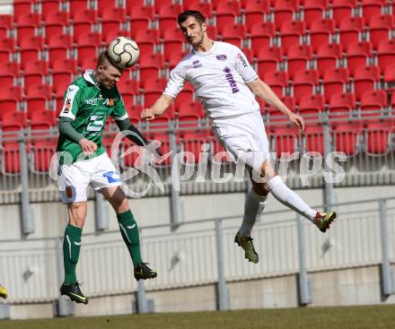 Fussball Regionalliga. SK Austria Klagenfurt gegen SV Wallern. Rexhe Bytyci,  (Austria Klagenfurt), Philipp Haslgruber (Wallern). Klagenfurt, 23.3.2013.
Foto: Kuess
---
pressefotos, pressefotografie, kuess, qs, qspictures, sport, bild, bilder, bilddatenbank