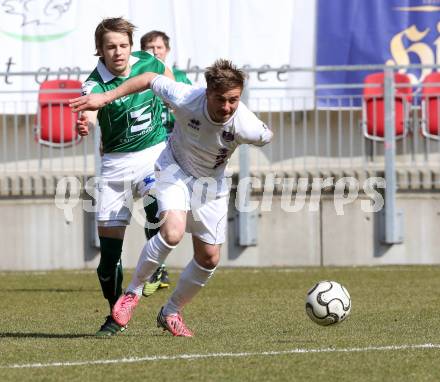 Fussball Regionalliga. SK Austria Klagenfurt gegen SV Wallern. Grega Triplat, (Austria Klagenfurt), Michael Schildberger (Wallern). Klagenfurt, 23.3.2013.
Foto: Kuess
---
pressefotos, pressefotografie, kuess, qs, qspictures, sport, bild, bilder, bilddatenbank