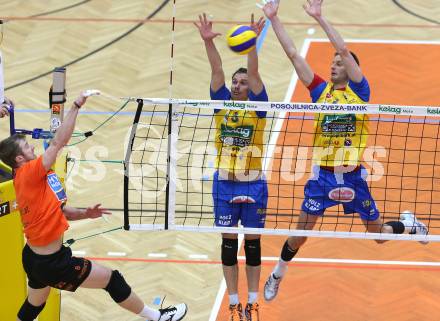 Volleyball. AVL-Halbfinale. SK Aich/Dob gegen Amstetten. Rok Satler	, Csoma Krisztian  (Aich/Dob). Bleiburg, 23.3.2013.
Foto: Kuess
---
pressefotos, pressefotografie, kuess, qs, qspictures, sport, bild, bilder, bilddatenbank