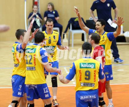 Volleyball. AVL-Halbfinale. SK Aich/Dob gegen Amstetten. Jubel (Aich/Dob). Bleiburg, 23.3.2013.
Foto: Kuess
---
pressefotos, pressefotografie, kuess, qs, qspictures, sport, bild, bilder, bilddatenbank