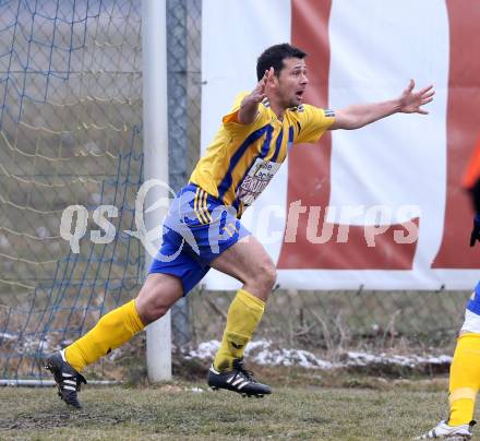 Fussball Unterliga Ost. Liebenfels gegen SPG SV Magdalensberg/Eberndorfer AC. Torjubel Auron Miloti (Liebenfels).. Liebenfels, 24.3.2013.
Foto: Kuess
---
pressefotos, pressefotografie, kuess, qs, qspictures, sport, bild, bilder, bilddatenbank