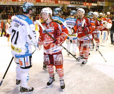 EBEL. Eishockey Bundesliga. EC KAC gegen EHC Liwest Black Wings Linz.  Tyler Scofield, Kirk Furey, Patrick Leahy (KAC). Klagenfurt, am 24.3.2013.
Foto: Kuess 


---
pressefotos, pressefotografie, kuess, qs, qspictures, sport, bild, bilder, bilddatenbank