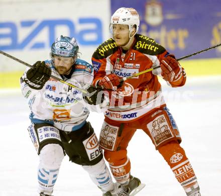 EBEL. Eishockey Bundesliga. EC KAC gegen EHC Liwest Black Wings Linz.  Manuel Geier,  (KAC), Curtis Murphy (Linz). Klagenfurt, am 24.3.2013.
Foto: Kuess 


---
pressefotos, pressefotografie, kuess, qs, qspictures, sport, bild, bilder, bilddatenbank