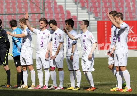 Fussball Regionalliga. SK Austria Klagenfurt gegen SV Wallern. Grega Triplat, Alexander Percher, Darko Vasic, Fabian Misenboeck, Marco Leininger, Michael Tsachemernjak (Austria Klagenfurt). Klagenfurt, 23.3.2013.
Foto: Kuess
---
pressefotos, pressefotografie, kuess, qs, qspictures, sport, bild, bilder, bilddatenbank