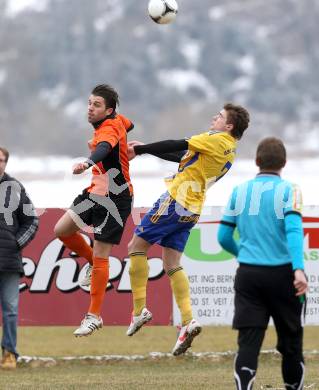 Fussball Unterliga Ost. Liebenfels gegen SPG SV Magdalensberg/Eberndorfer AC. David Koerbler,  (Liebenfels), Admir Adilovic (Magdalensberg/Eberndorf). Liebenfels, 24.3.2013.
Foto: Kuess
---
pressefotos, pressefotografie, kuess, qs, qspictures, sport, bild, bilder, bilddatenbank