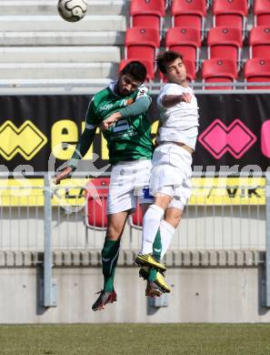 Fussball Regionalliga. SK Austria Klagenfurt gegen SV Wallern. Darko Vasic,  (Austria Klagenfurt), Fatih Akin (Wallern). Klagenfurt, 23.3.2013.
Foto: Kuess
---
pressefotos, pressefotografie, kuess, qs, qspictures, sport, bild, bilder, bilddatenbank