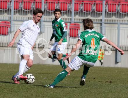 Fussball Regionalliga. SK Austria Klagenfurt gegen SV Wallern. Grega Triplat, (Austria Klagenfurt), Michael Schildberger  (Wallern). Klagenfurt, 23.3.2013.
Foto: Kuess
---
pressefotos, pressefotografie, kuess, qs, qspictures, sport, bild, bilder, bilddatenbank