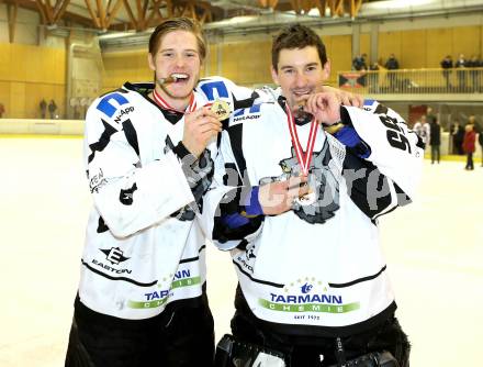 Eishockey NAHL. Finale. Tarco Woelfe Klagenfurt gegen Kapfenberg.  Jubel (Tarco). Klagenfurt, 30.3.2013.
Foto: Kuess
---
pressefotos, pressefotografie, kuess, qs, qspictures, sport, bild, bilder, bilddatenbank