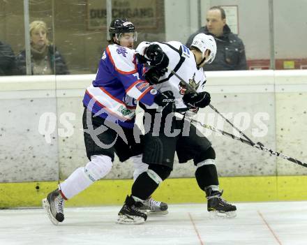 Eishockey NAHL. Finale. Tarco Woelfe Klagenfurt gegen Kapfenberg.  Christoph Ibounig, (Tarco), Florian Pfingstner  (Kapfenberg). Klagenfurt, 30.3.2013.
Foto: Kuess
---
pressefotos, pressefotografie, kuess, qs, qspictures, sport, bild, bilder, bilddatenbank