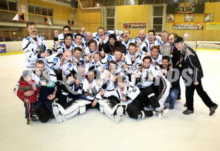 Eishockey NAHL. Finale. Tarco Woelfe Klagenfurt gegen Kapfenberg.  Jubel (Tarco). Klagenfurt, 30.3.2013.
Foto: Kuess
---
pressefotos, pressefotografie, kuess, qs, qspictures, sport, bild, bilder, bilddatenbank