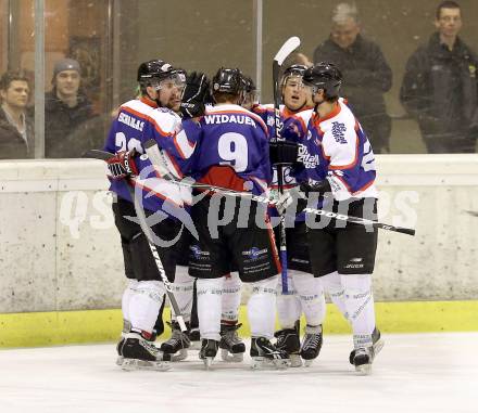 Eishockey NAHL. Finale. Tarco Woelfe Klagenfurt gegen Kapfenberg.  Torjubel Kapfenberg. Klagenfurt, 30.3.2013.
Foto: Kuess
---
pressefotos, pressefotografie, kuess, qs, qspictures, sport, bild, bilder, bilddatenbank