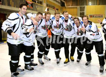 Eishockey NAHL. Finale. Tarco Woelfe Klagenfurt gegen Kapfenberg.  Jubel (Tarco). Klagenfurt, 30.3.2013.
Foto: Kuess
---
pressefotos, pressefotografie, kuess, qs, qspictures, sport, bild, bilder, bilddatenbank