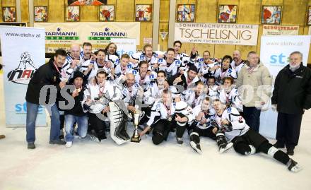 Eishockey NAHL. Finale. Tarco Woelfe Klagenfurt gegen Kapfenberg.  Jubel (Tarco). Klagenfurt, 30.3.2013.
Foto: Kuess
---
pressefotos, pressefotografie, kuess, qs, qspictures, sport, bild, bilder, bilddatenbank