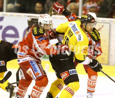 EBEL. Eishockey Bundesliga. EC KAC gegen PC Vienna Capitals..  Tyler Spurgeon,  (KAC), Philipp Pinter (Caps). Klagenfurt, am 31.3.2013.
Foto: Kuess 


---
pressefotos, pressefotografie, kuess, qs, qspictures, sport, bild, bilder, bilddatenbank