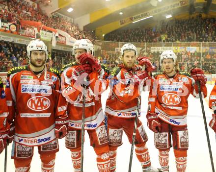 EBEL. Eishockey Bundesliga. EC KAC gegen PC Vienna Capitals.. Tyler Spurgeon, Nikolaus Holzer, Markus Pirmann, Tyler Scofield (KAC). Klagenfurt, am 31.3.2013.
Foto: Kuess 


---
pressefotos, pressefotografie, kuess, qs, qspictures, sport, bild, bilder, bilddatenbank