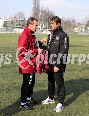 Fussball Regionalliga. SK Austria Klagenfurt. Training. Trainer Dietmar Thuller, Heimo Vorderegger,. Klagenfurt, am 27.3.2013.
Foto: Kuess 
---
pressefotos, pressefotografie, kuess, qs, qspictures, sport, bild, bilder, bilddatenbank