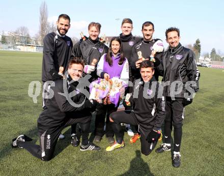 Fussball Regionalliga. SK Austria Klagenfurt. Training.  Oliver Pusztai, Alexander Schenk, Andrea, Filip Dmitrovic,  Rexhe Bytyci, Matthias Dollinger, Grega Triplat, Lumbardh Salihu. Klagenfurt, am 27.3.2013.
Foto: Kuess 
---
pressefotos, pressefotografie, kuess, qs, qspictures, sport, bild, bilder, bilddatenbank