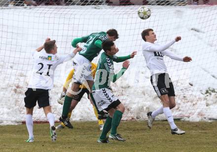 Fussball Regionalliga. Feldkirchen gegen St. Florian. David Hebenstrreit, Kevin Vaschauner (Feldkirchen), Nils Zatl, Dominic Winkler (St. Florian). Feldkirchen, am 1.4.2013.
Foto: Kuess
---
pressefotos, pressefotografie, kuess, qs, qspictures, sport, bild, bilder, bilddatenbank